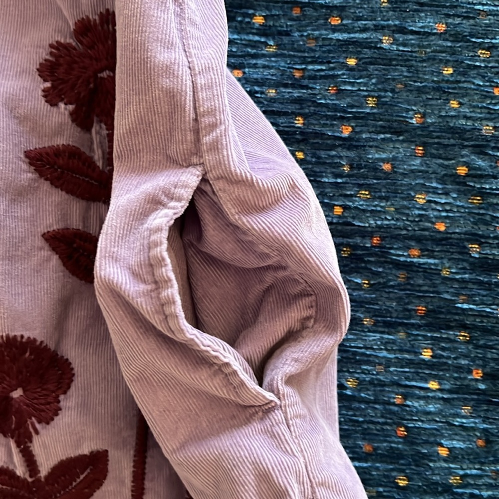 Tea Collection embroidered corduroy dress with elastic neckline and Cap Sleeves - Picture 7 of 7